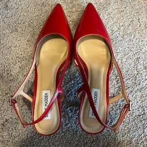 Steve Madden Glossy Red Slingback Heels